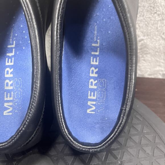 Merrell Women Sz US 6.5 Ortholite Jungle Primo Black Leather Slip-on Mules Shoes - Picture 6 of 10